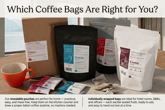 Si Sogno MILANO freshly ground coffee bags, premium Italian blend (resealable pouch of 35 coffee bags)